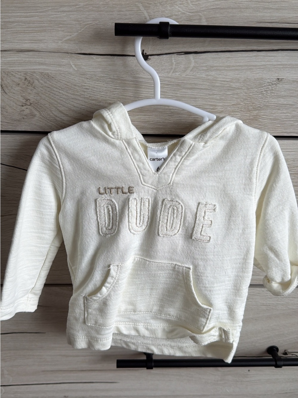Carter's Cream 'Little Dude' Hooded Sweatshirt